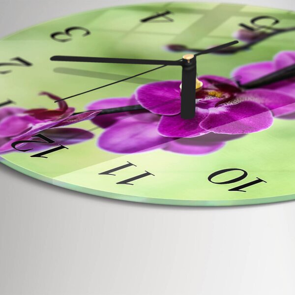Skleněné nástěnné hodiny Orchidej zsoc-fi30-00176478