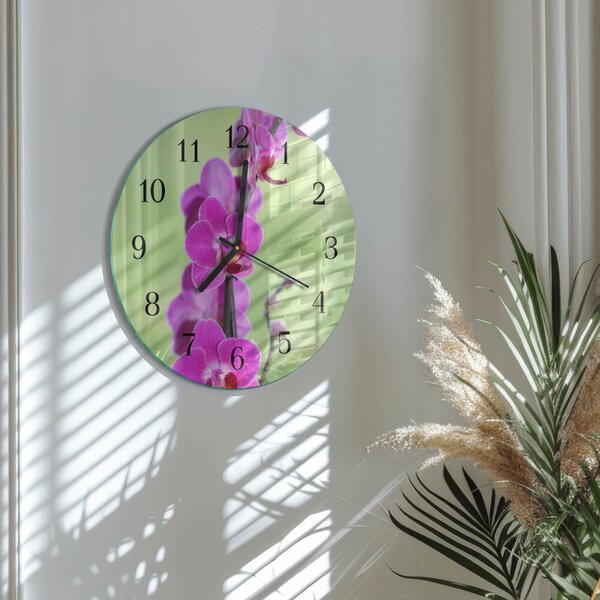 Skleněné nástěnné hodiny Orchidej zsoc-fi30-00176478