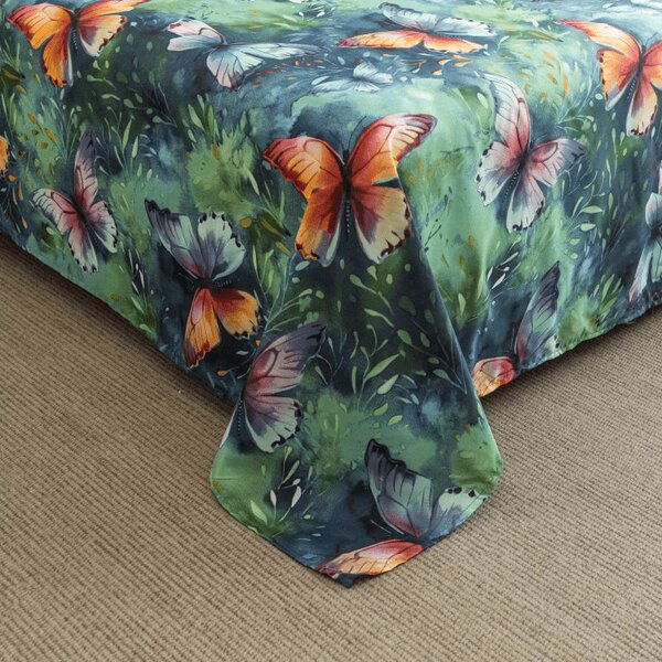 Prostěradlo z mikrovlákna 140x240 cm a povlak na polštář 50x70 cm COLORFUL BUTTERFLY, barevné