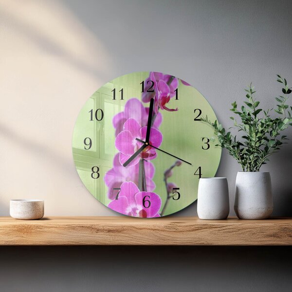 Skleněné nástěnné hodiny Orchidej zsoc-fi30-00176478