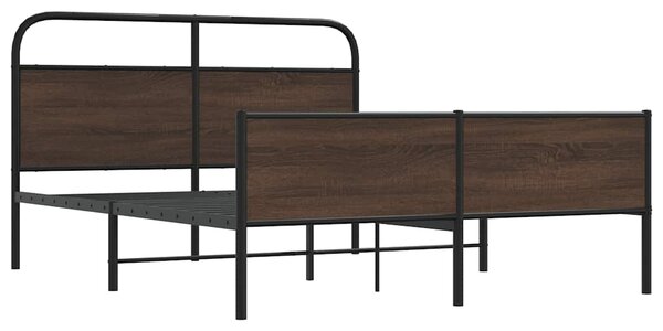 Kovový rám postele bez matrace hnědý dub 150 x 200 cm 3318708