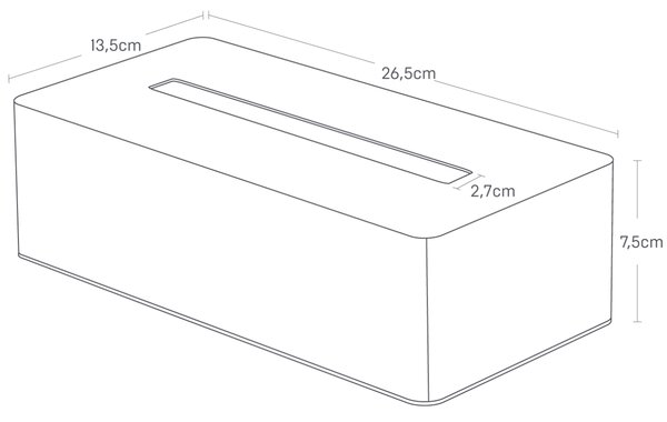 Bílý kovový box na ubrousky Yamazaki Tower 26,5 x 13,5 cm