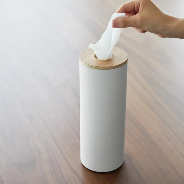 Bílý kovový box na ubrousky Yamazaki Rin 9,2 cm