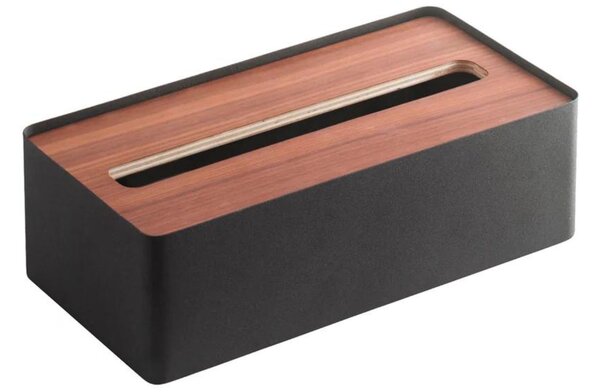 Černý kovový box na ubrousky Yamazaki Rin 26 x 13 cm