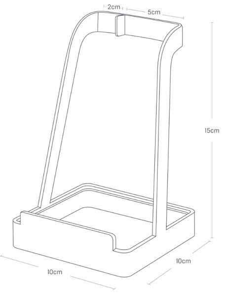 Bílý kovový kuchyňský stojan Yamazaki Tower 15 cm