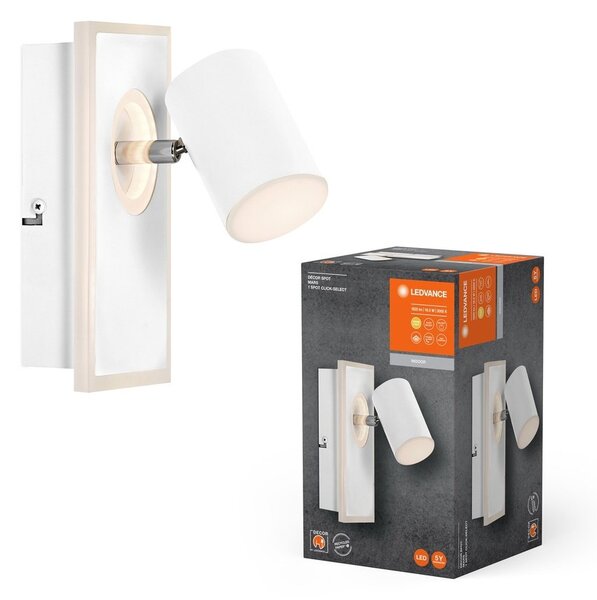 Bílé LED nástěnné svítidlo 16,5 W 1 SPOT MARS, teplá bílá