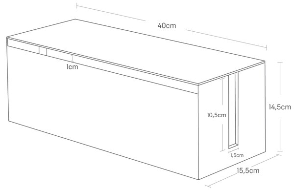 Bílý kovový box na kabely Yamazaki Web 40 x 15,5 cm