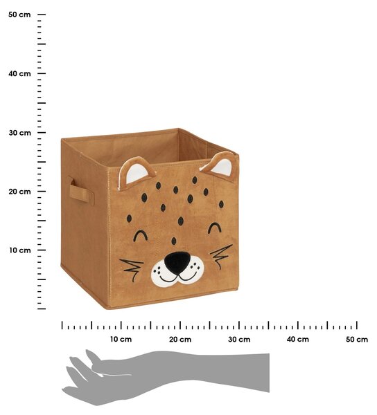 Úložný box Leopard, 29x29x29 cm, hnědá BX