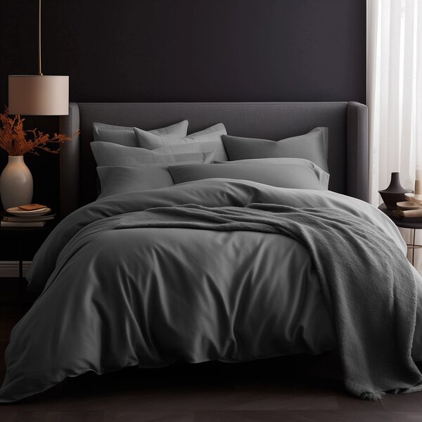 SATÉNOVÉ POVLEČENÍ SATYNLOVE CLASSIC 200X220 CM, 2KS 70X80 CM ŠEDÉ BS
