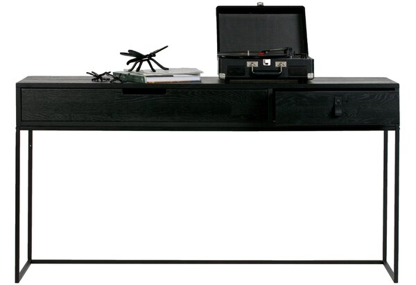 WOOOD Černý masivní dubový toaletní stolek Frax 140 cm