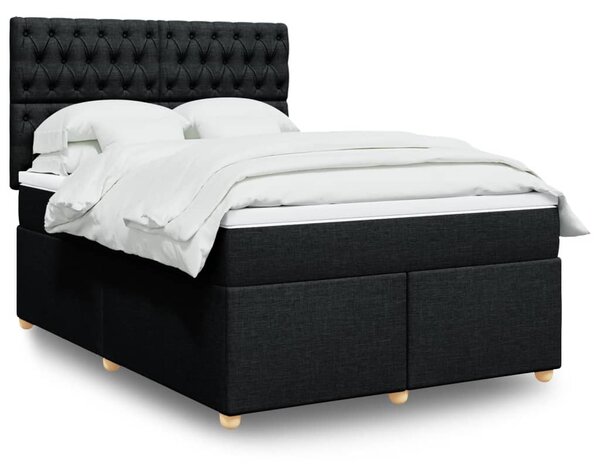 Box spring postel s matrací černá 140 x 190 cm textil 3291284