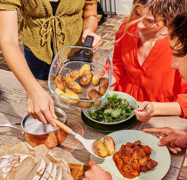 Elmich Skleněná horkovzdušná fritéza - krémově bílá