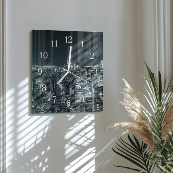 Skleněné hodiny Noc na obzoru zskb-30x30-00082011