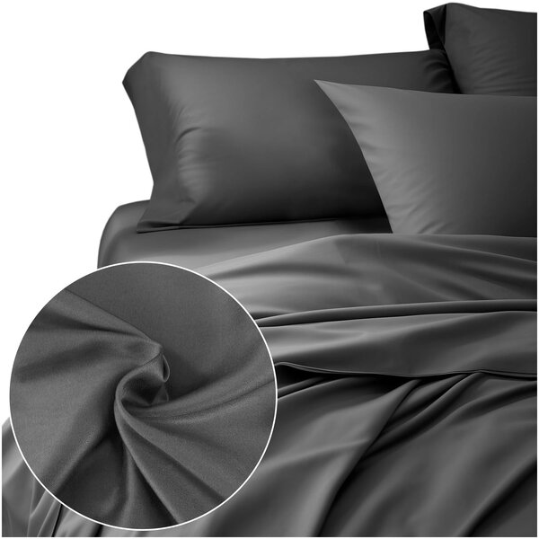 SATÉNOVÉ POVLEČENÍ SATYNLOVE CLASSIC 200X220 CM, 2KS 70X80 CM ŠEDÉ BS