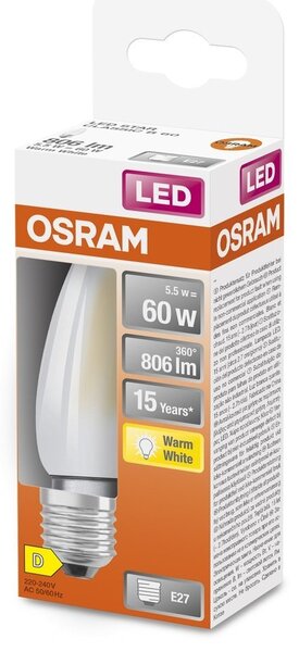 Matná LED žárovka E27 5,5 W STAR CLASSIC B, teplá bílá