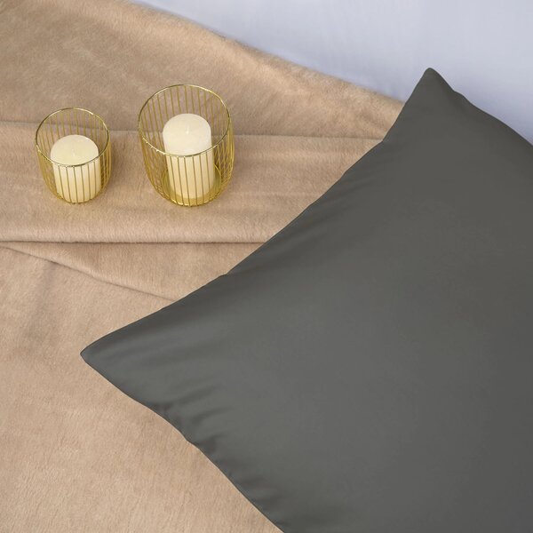 SATÉNOVÉ POVLEČENÍ SATYNLOVE CLASSIC 200X220 CM, 2KS 70X80 CM ŠEDÉ BS
