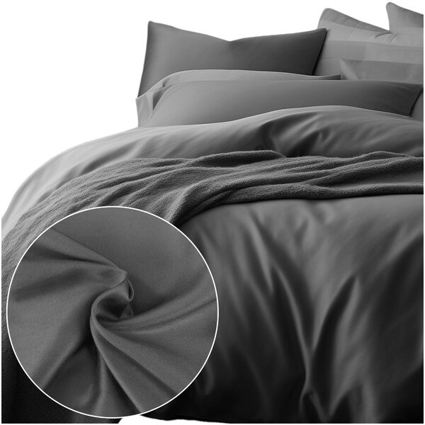 SATÉNOVÉ POVLEČENÍ SATYNLOVE CLASSIC 200X220 CM, 2KS 70X80 CM ŠEDÉ BS