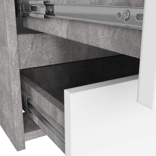 Ak furniture Komoda CL 100 cm 6 zásuvek beton/bílá