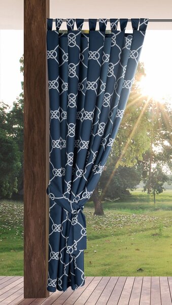 ZAHRADNÍ VODĚODOLNÝ ZÁVĚS NA POUTKÁCH GARDEN 155X220 CM VZOROVANÁ