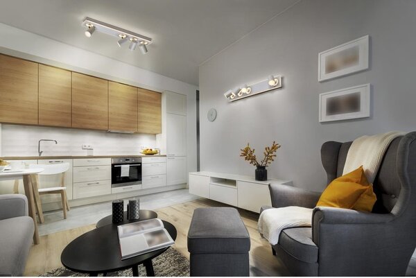 Bílé LED stropní svítidlo 58,5 W 4 SPOT MARS, teplá bílá