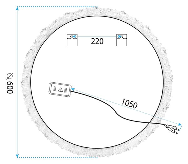 Tutumi Tutumi, LED zrcadlo 60cm YH-3561, HOM-01503