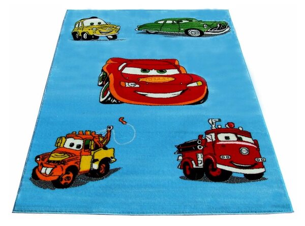 Dětský kusový koberec CARS modrý 200x300cm