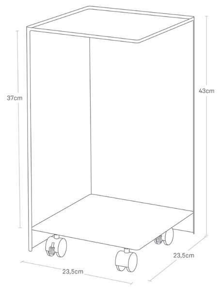 Bílý kovový pojízdný stojan na toaletní papír Yamazaki Tower 43 cm