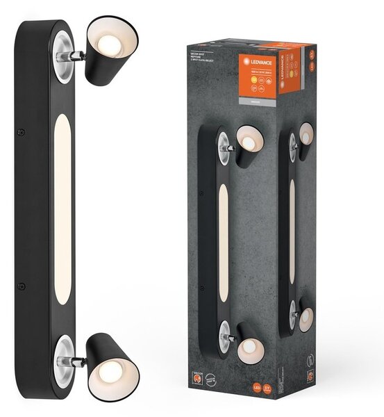 Černé LED stropní svítidlo 20 W NEPTUNE, teplá bílá