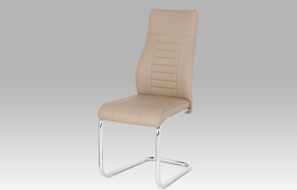 Autronic Jídelní židle, koženka cappuccino / chrom