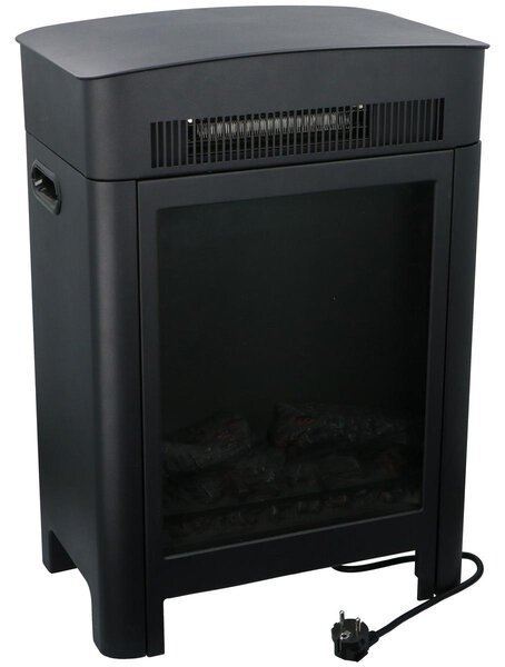 Elektrický krb Classic Fire Modena s vytápěním a otevřeným ohněm - Dekorativní krb s LED osvětlením - Nastavitelný termostat - 2 stupně ohřevu 1800W/2000W - 41 x 59 x 26 cm - Černá barva