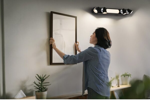 Černé LED stropní svítidlo 27 W NEPTUNE, teplá bílá