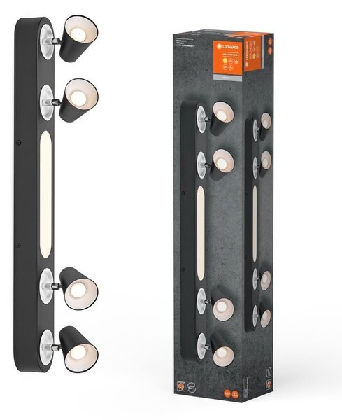 Černé LED stropní svítidlo 27 W NEPTUNE, teplá bílá