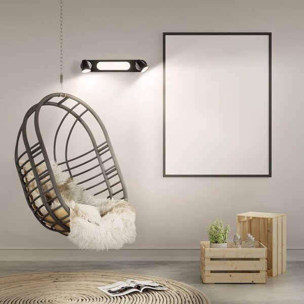 Černé LED stropní svítidlo 20 W NEPTUNE, teplá bílá
