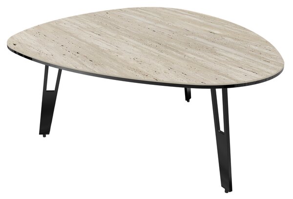 Konferenční stolek GALET v. 33 cm dekor Trevertine