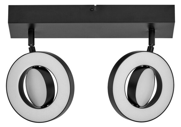 Černé LED stropní svítidlo 21 W SATURN, teplá bílá