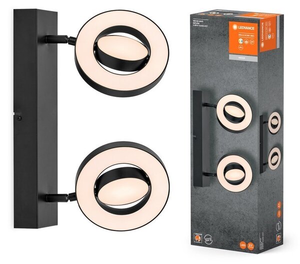 Černé LED stropní svítidlo 21 W SATURN, teplá bílá