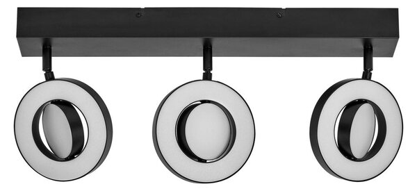 Černé LED stropní svítidlo 29 W SATURN, teplá bílá