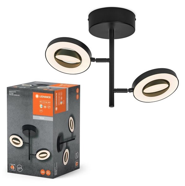 Designové černé LED stropní svítidlo 21 W SATURN, teplá bílá