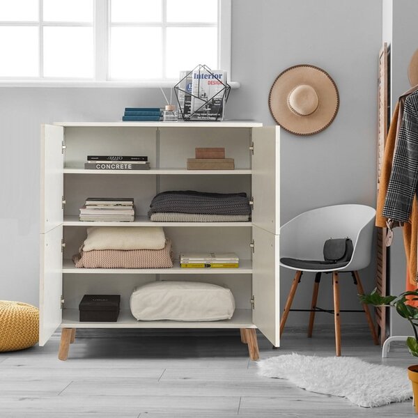 Bílá skříňka 95x111 cm Multilux – Kalune Design