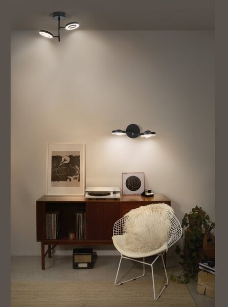 Designové černé LED stropní svítidlo 21 W SATURN, teplá bílá