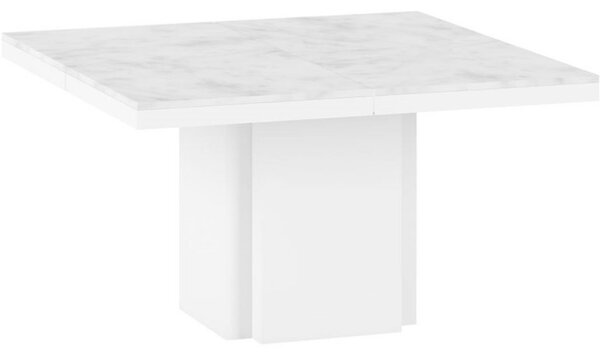 Bílý mramorový jídelní stůl TEMAHOME Dusk 130 x 130 cm