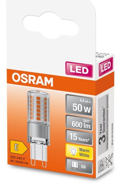 Speciální LED žárovka G9 4.8 W PIN, teplá bílá