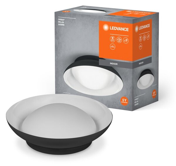 LED stropní svítidlo černé E27 ORBIS MILAN 305mm