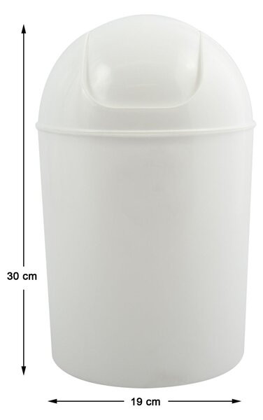 MSV výklopný odpadkový koš, bílý, plast, 5 L