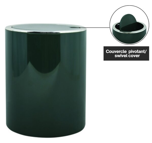 MSV výklopný odpadkový koš KAMAKA, tmavě zelený, plast, 6 L