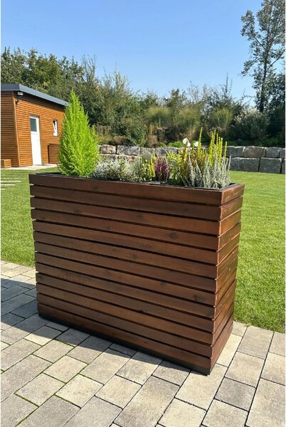 Květináč ELEMENTO, dřevo akácie, šířka 95 cm, hnědý