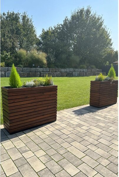Květináč ELEMENTO, dřevo akácie, šířka 95 cm, hnědý