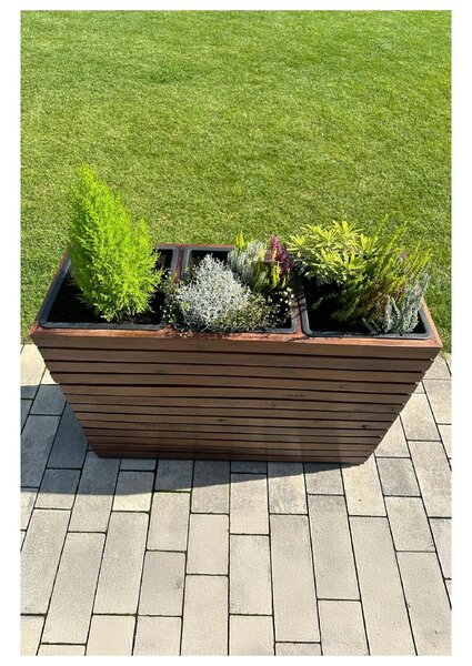 Květináč ELEMENTO, dřevo akácie, šířka 95 cm, hnědý