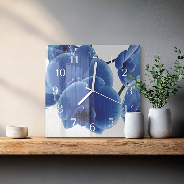 Skleněné hodiny Orchidej zskb-30x30-00084721