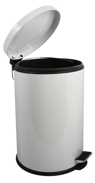 MSV pedálový odpadkový koš, bílá, ocel, 20 L